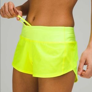 Lululemon Highlight Yellow Speed Up Shorts 2.5”